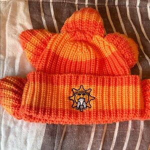 Sunburst Orange Knit Hat